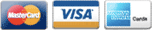 We accept Visa, Mastercard, and American Express