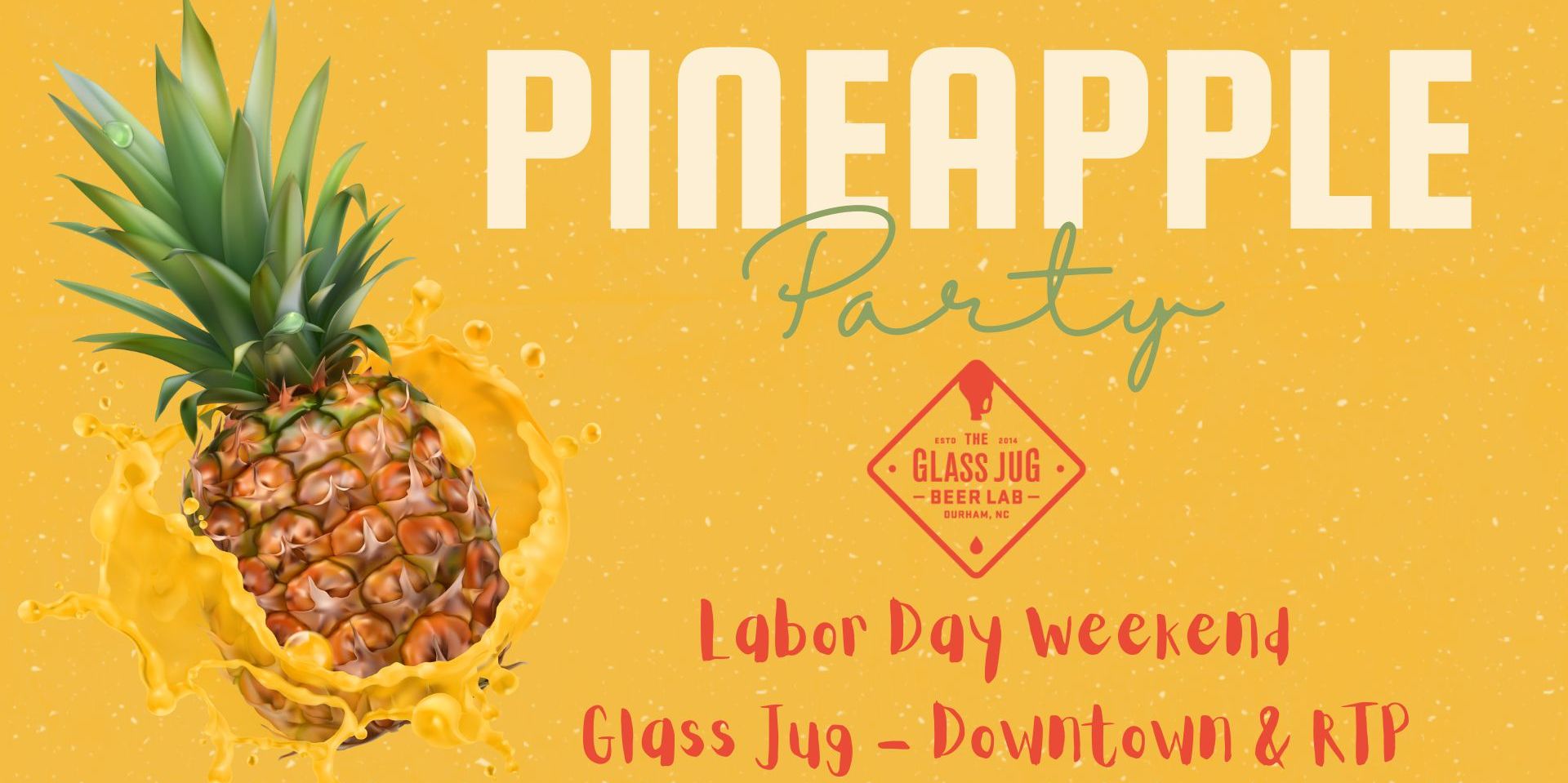 Pineapple Labor Day Party Glass Jug RTP