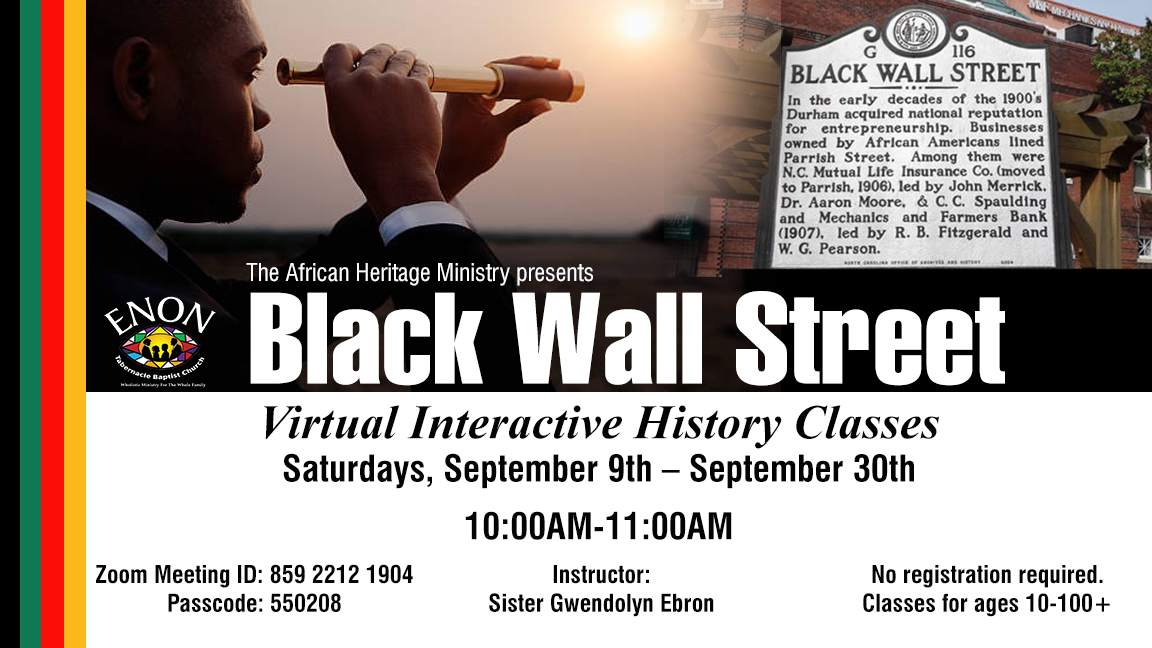 Black Wall Street Virtual Interactive History Classes