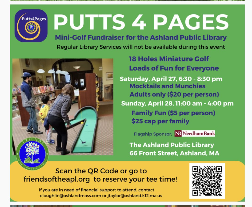 Play Mini Golf in the Ashland Library Friends of the Ashland Library