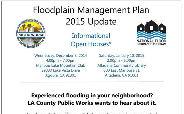 County to hold floodplain management workshop Jan. 10 | Altadena Point