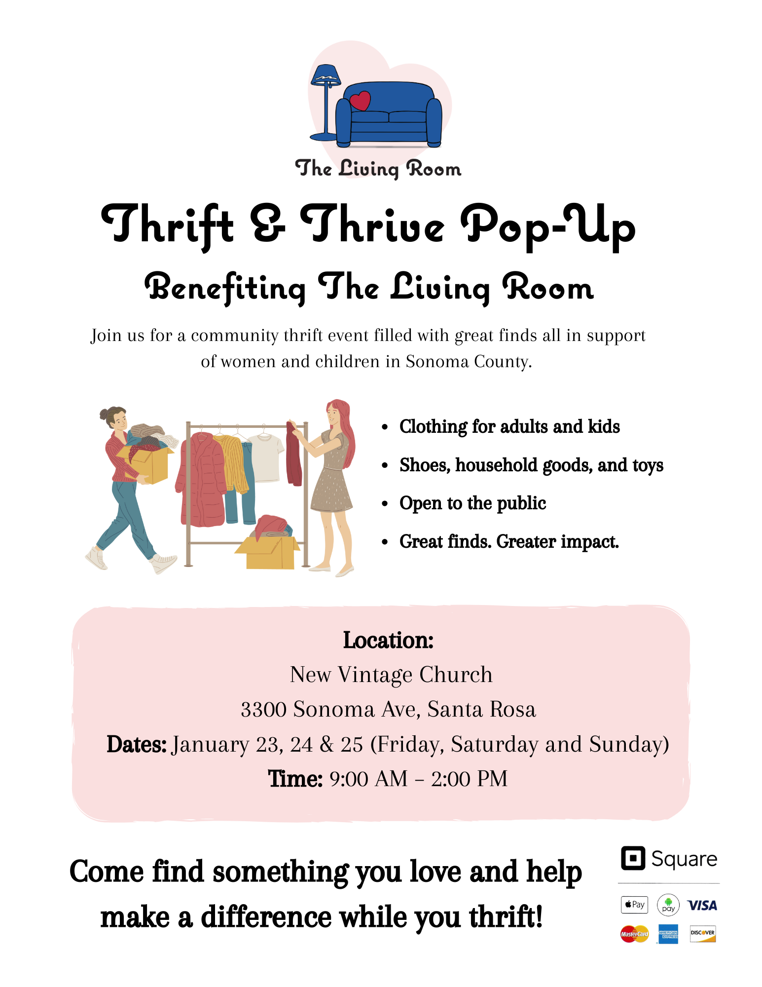 Thrift & Thrive Pop-Up Benefiting The Living Room