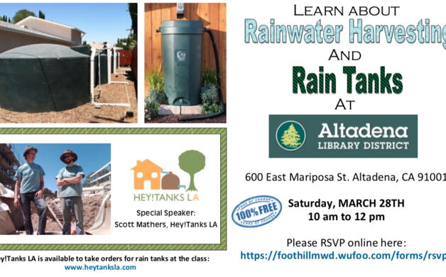 Library holding rain tanks workshop March 28 | Altadena Point