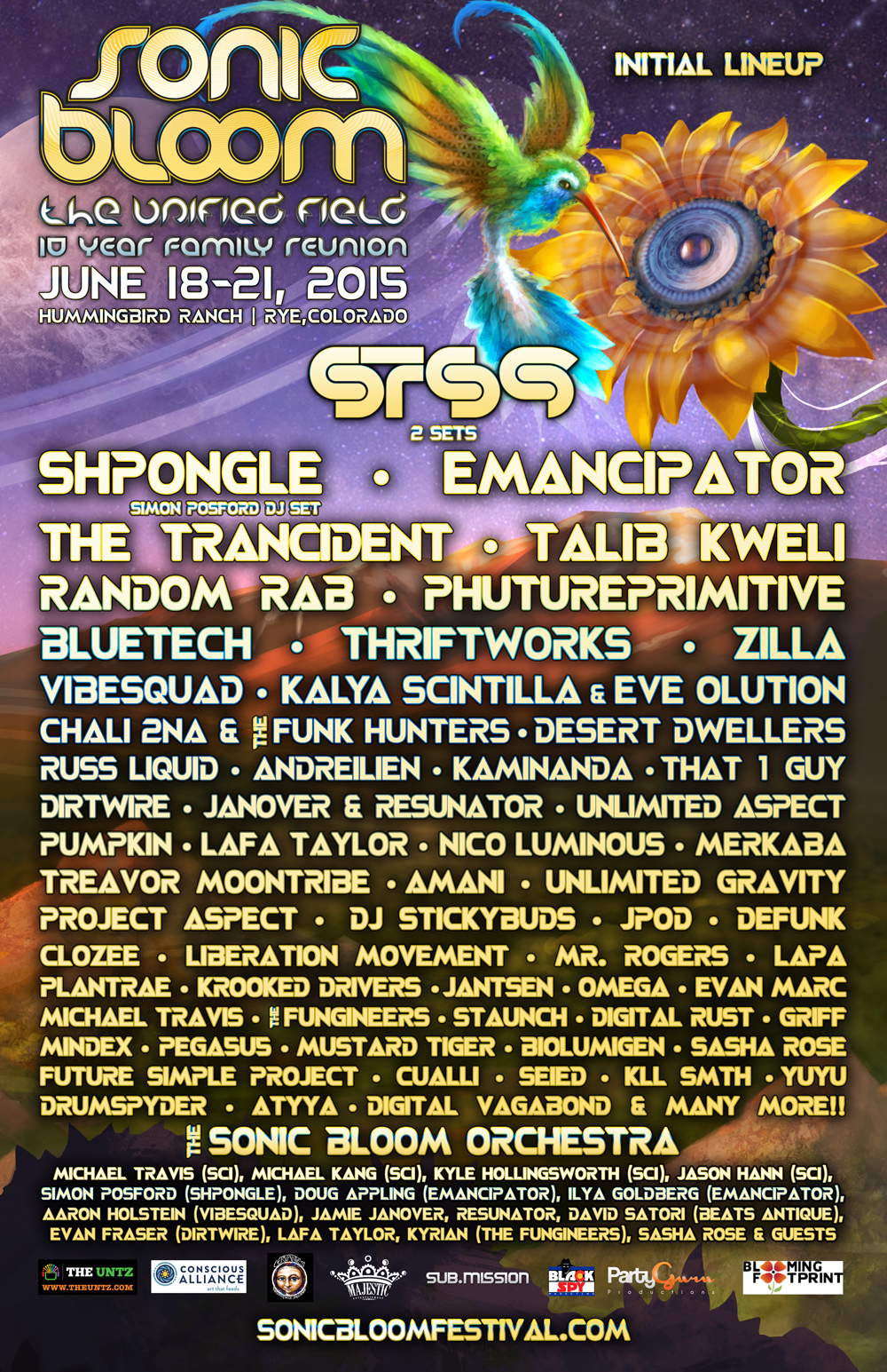 Sonic Bloom Music Festival Initial Lineup Released Steamboat Magazine