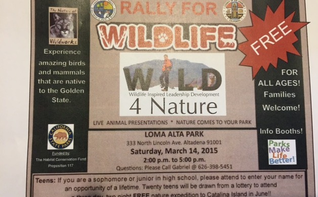 “Rally for Wildlife” at Loma Alta Park March 14 | Altadena Point