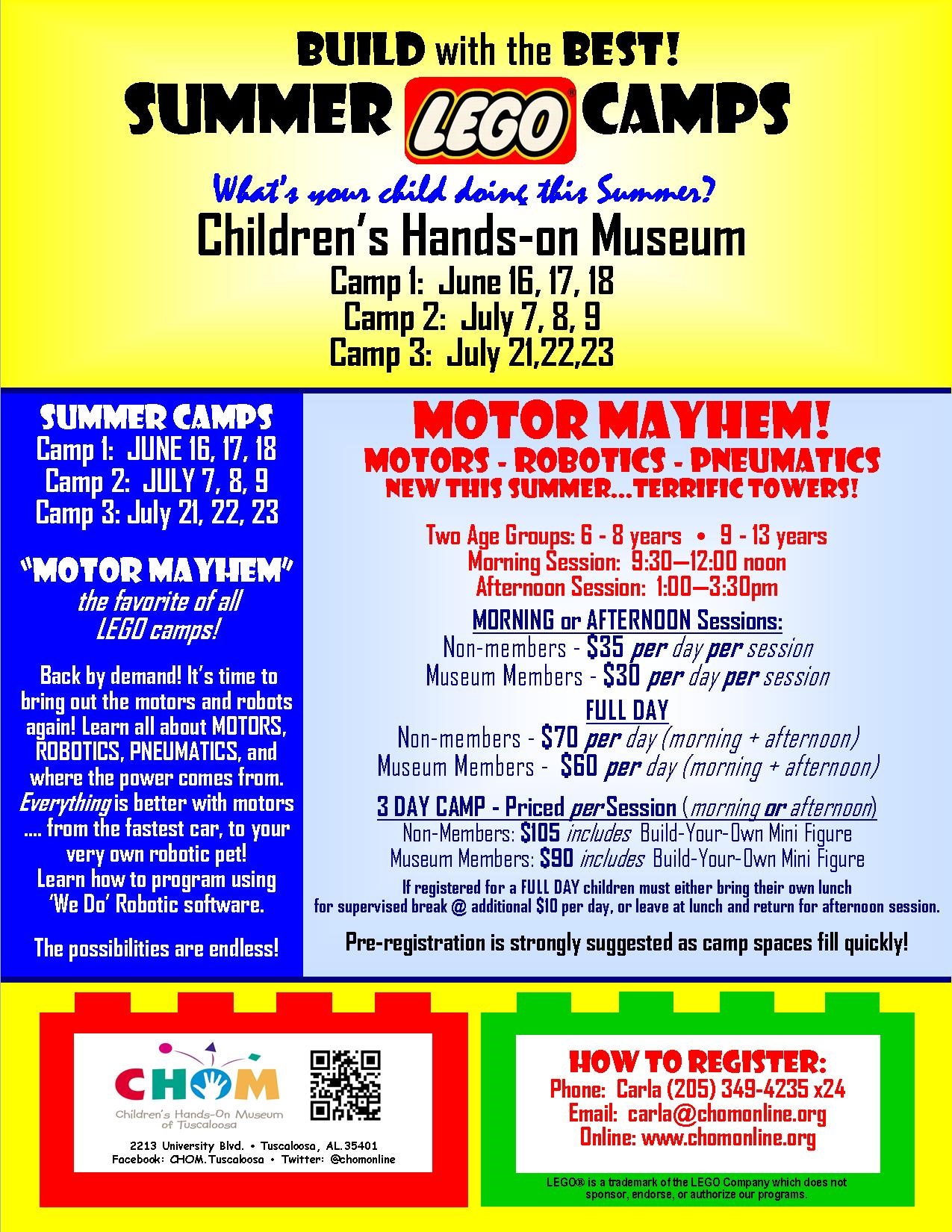 Summer Lego Camps at CHOM!