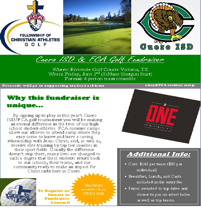 Cuero ISD/FCA Golf Tournament Fundraiser