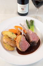 Des Jardin suggests complementing your reds with a lamb dish like the Rack of Lamb Provencal available at La Provence Restaurant  Terrace