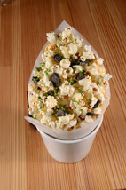 Moffat discovered that fresh popcorn with melted black truffle butter pairs surprising well with California Chardonnay.