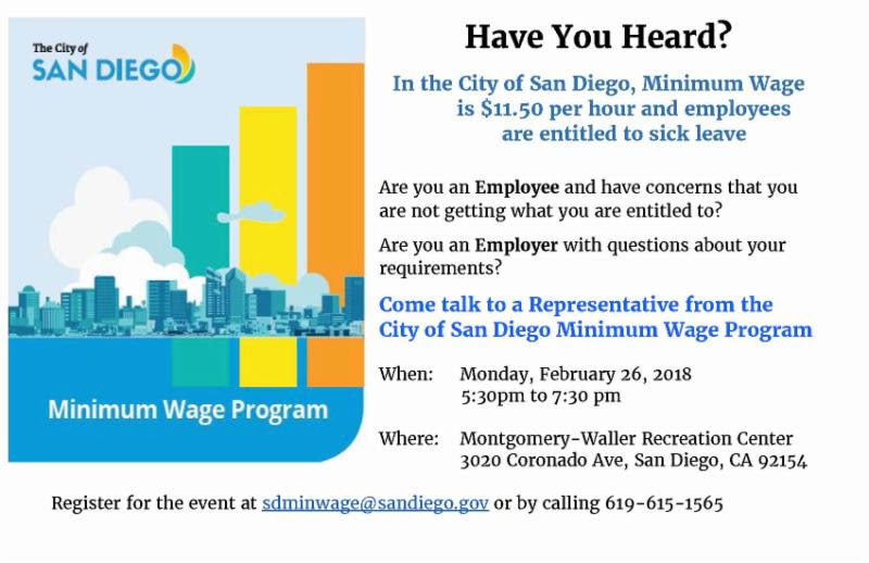 San Diego Minimum Wage Program at Montgomery Waller Recreation Center