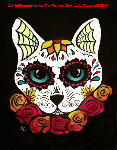 sugar skull kitty plush