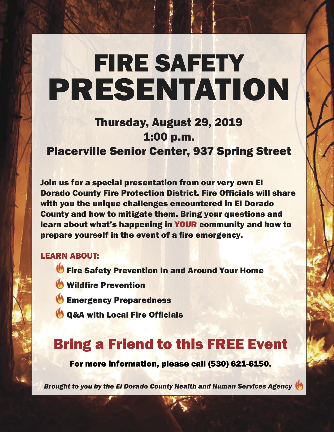 Placerville Event Fire Safety Prevention Presentation