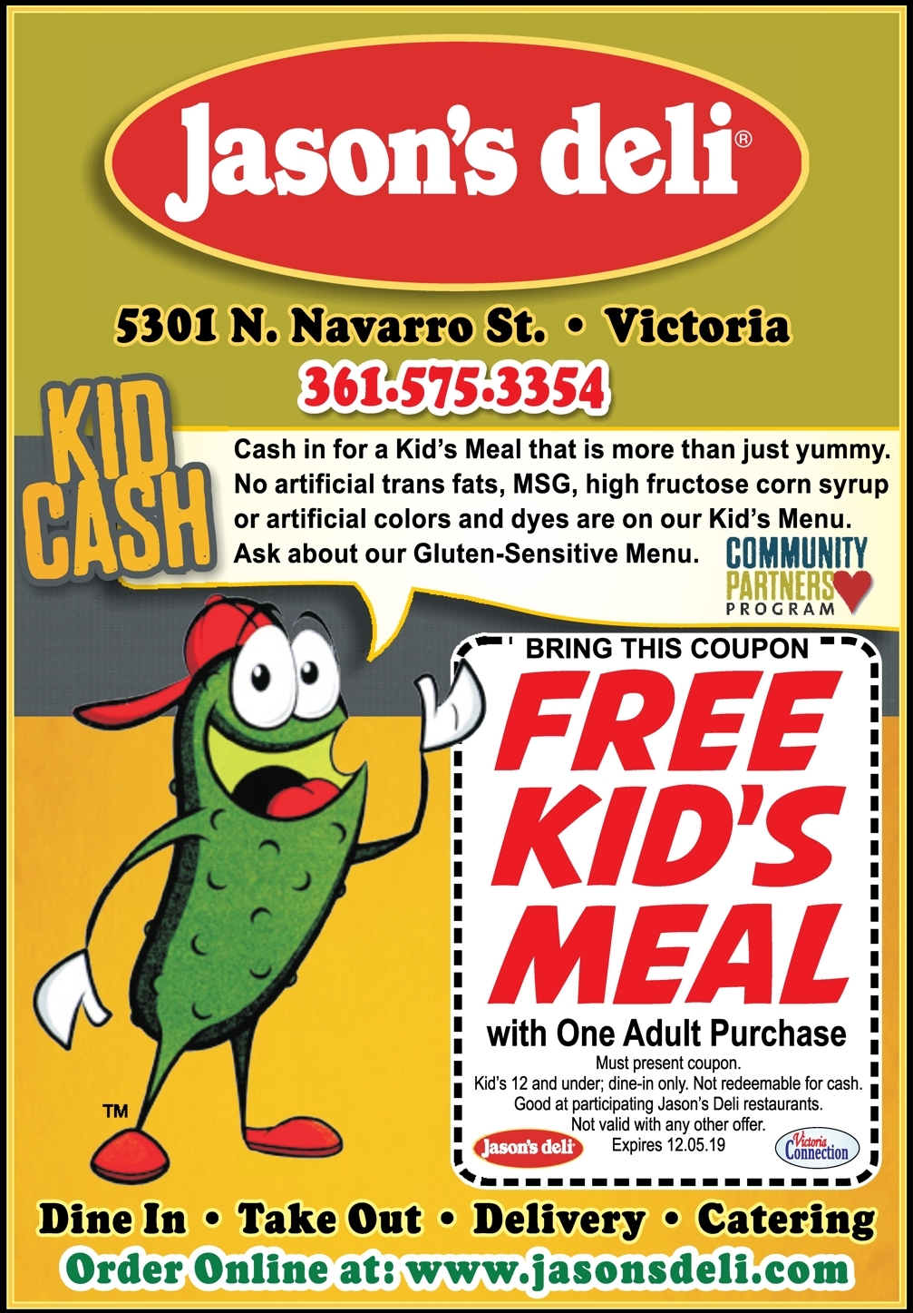 Kids Eat For Free At Jason S Deli In Victoria With This