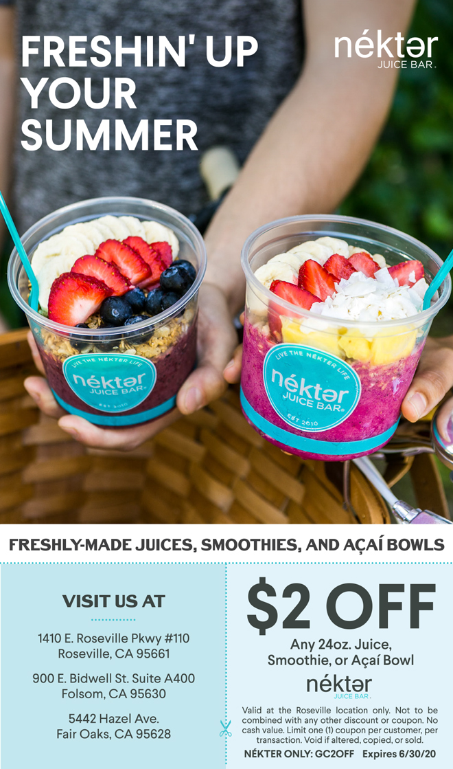Nekter Juice Bar—Juices Smoothies and Acai Bowls in Folsom, Roseville