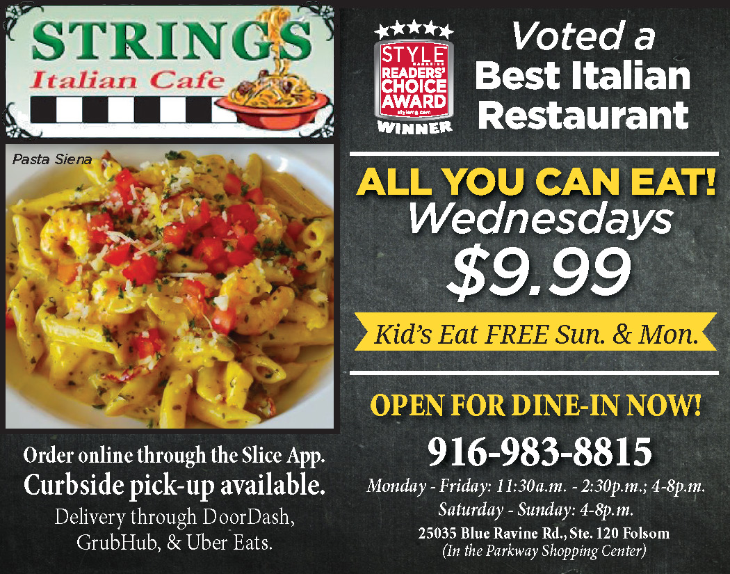 Strings Italian Cafe—Italian Restaurant in Folsom—Style Savings Guide