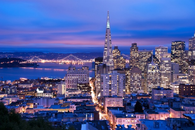 San Francisco skyline at dusk