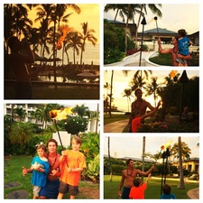 Sunset torchlighting at Fairmont Orchid