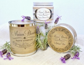 Maison Blanche lime wax, $35.95; antique wax, $31.95; furniture paint, $38.95 at  the painted owl 