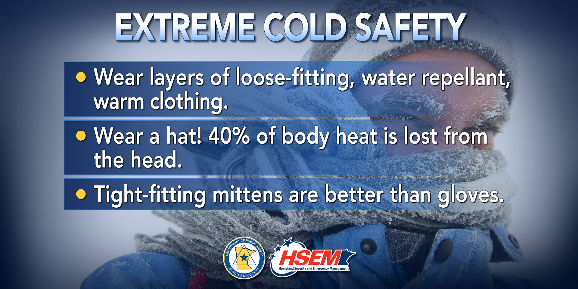 Extreme cold safety tips