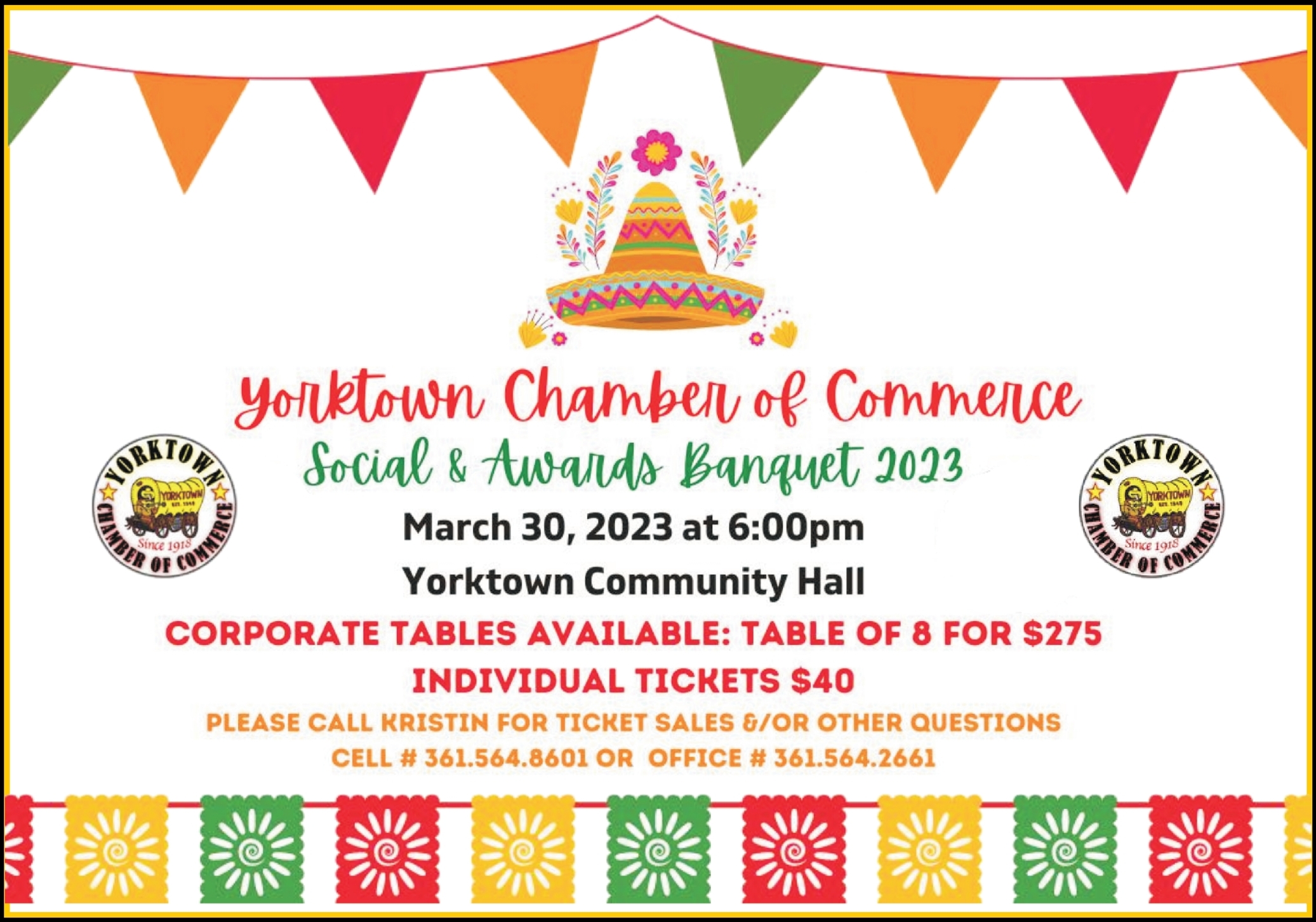 Yorktown Chamber of Commerce Social and Awards Banquet 2023