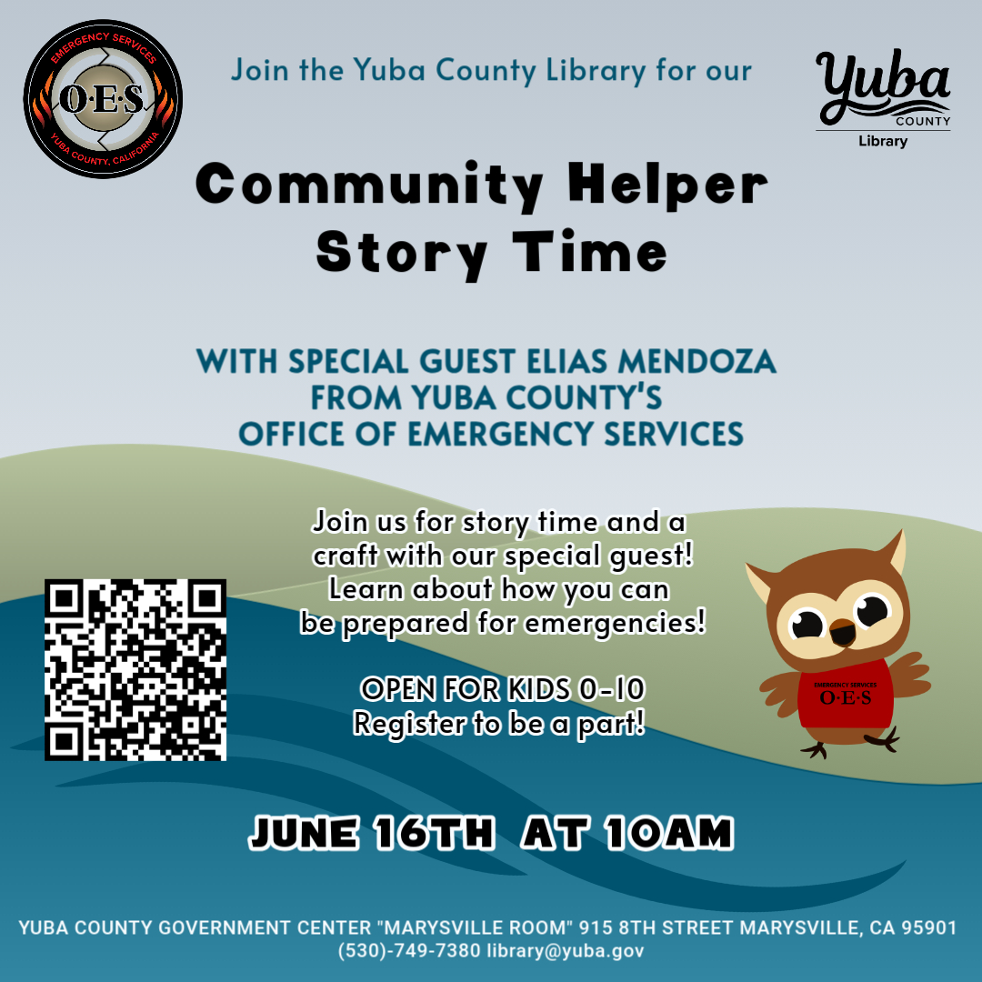 Community Helper Story Time with Elias Mendoza from Yuba County's OES