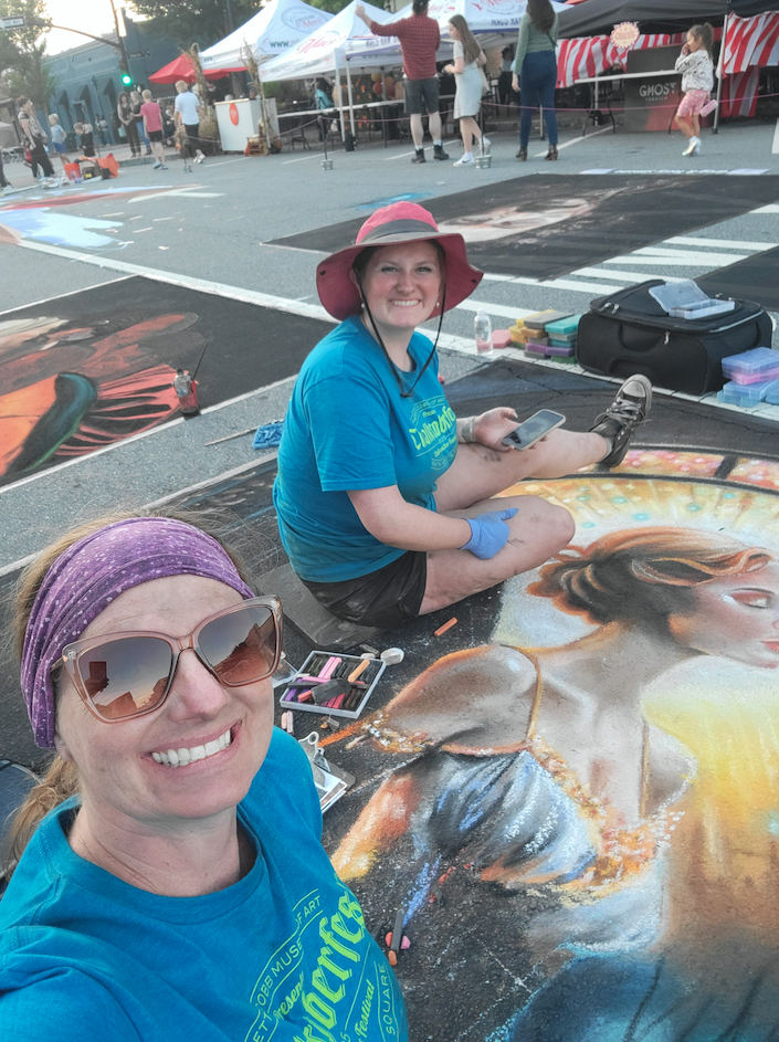 South Jordan mother-daughter create enchanting street artwork in prestigious Georgia festival