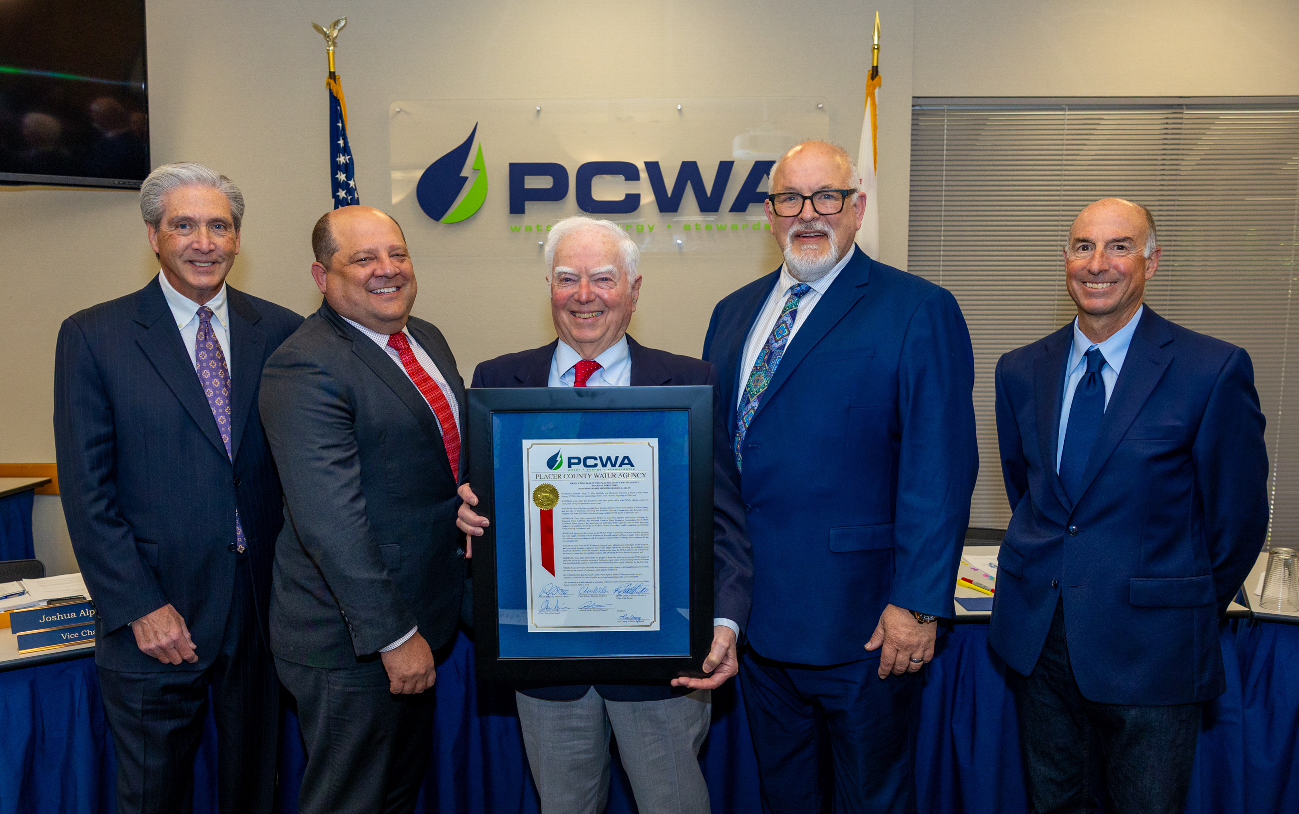 Pcwa Projects PCWA Board Adopts Resolution Honoring Director Gray Allen; Receives ...