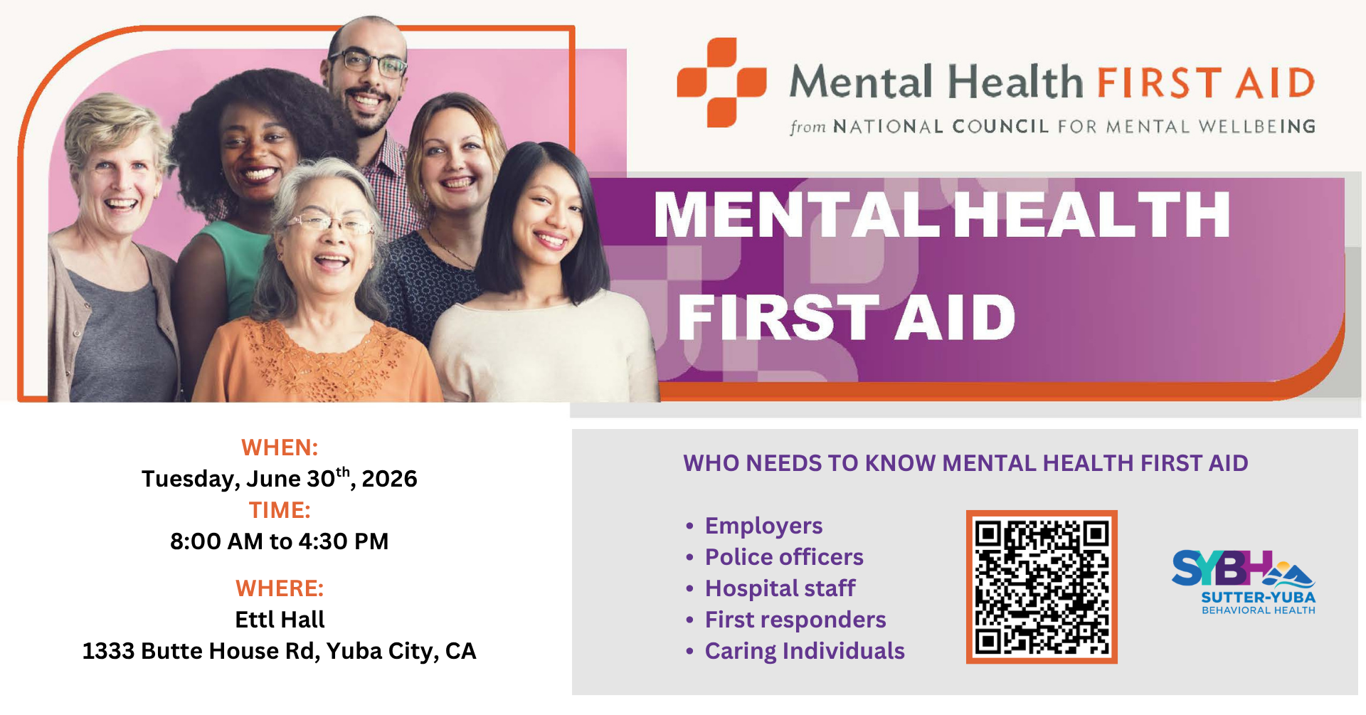 Free Mental Health First Aid (MHFA) Training – June 30th