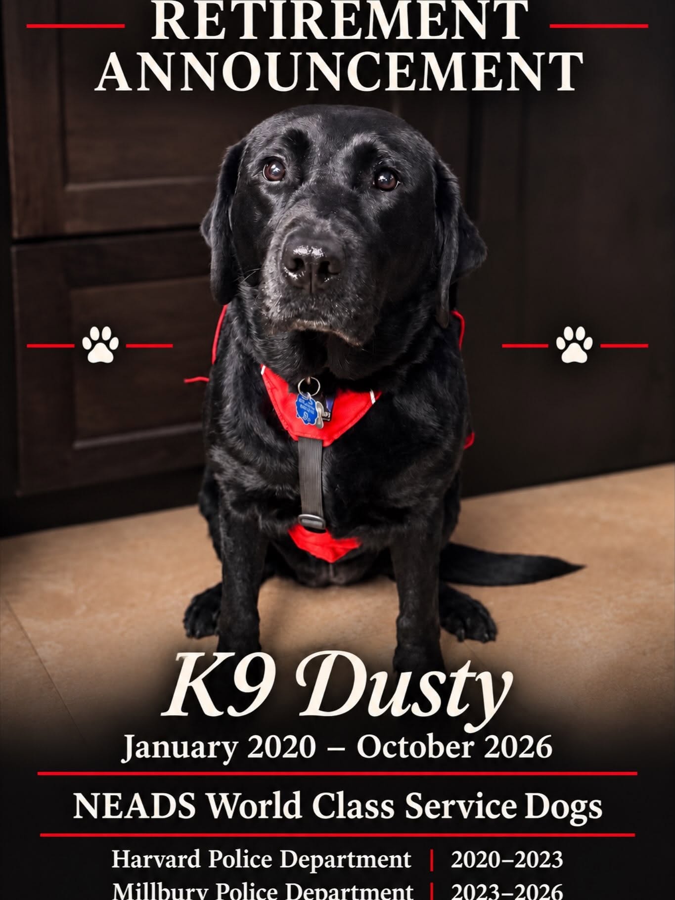 Paws for a celebration: Millbury’s community dog Dusty retires | The ...
