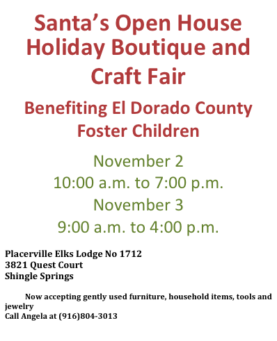 Shingle Springs Event: Santa's Open House – Holiday Boutique & Craft Fair