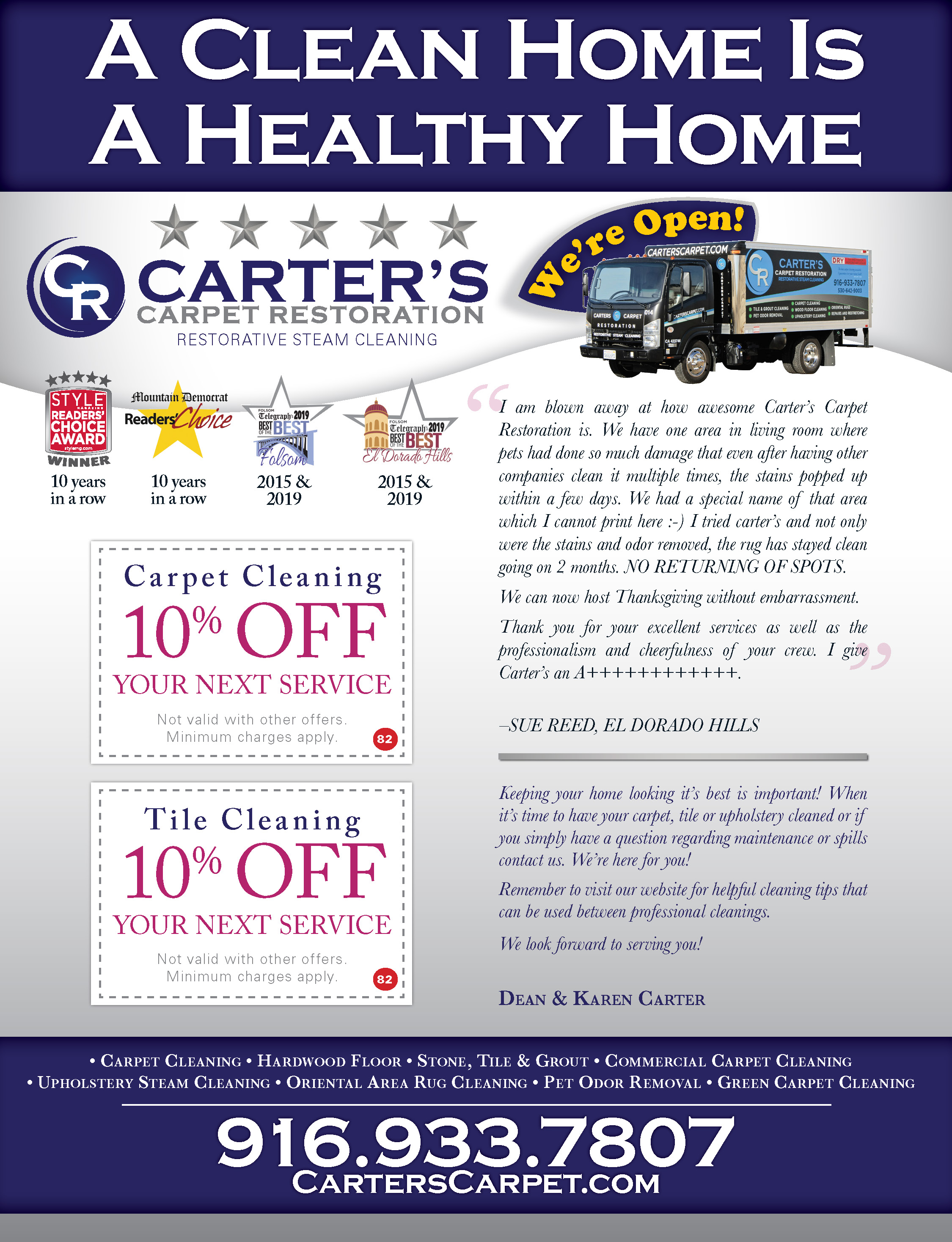 Carter's Carpet Restoration—Carpet Restoration in El Dorado Hills—Style Savings Guide July